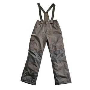 Minus Zero Black Snow/Ski Bib Pants 14/16 Kids Unisex Winter Zip Insulated Cargo